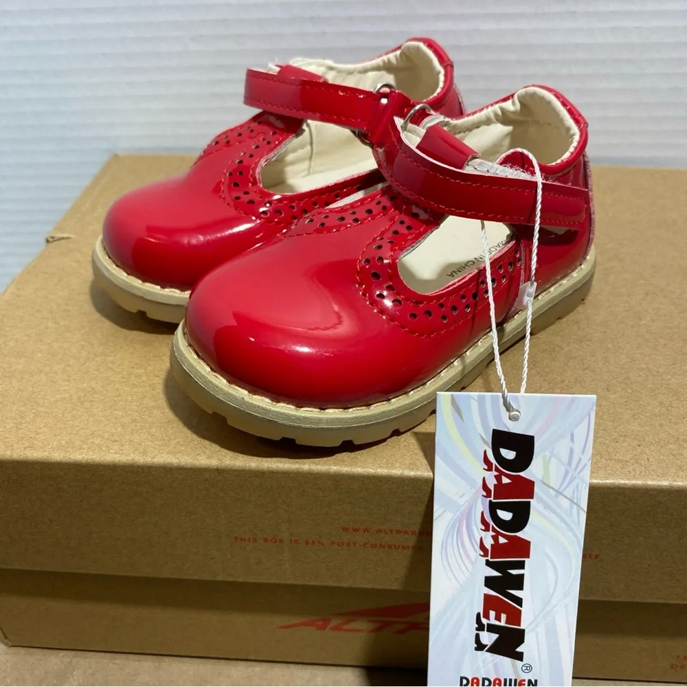 MG red baby girl shoes red size  USA 6 - Picture 3 of 7